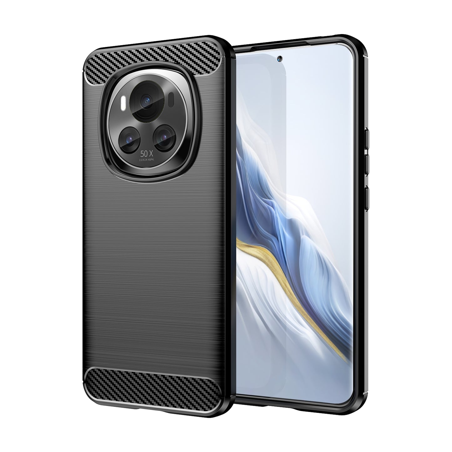 For-Honor-Magic-6-Carbon-Fiber-Brushed-Texture-TPU-Phone-Case(Black)