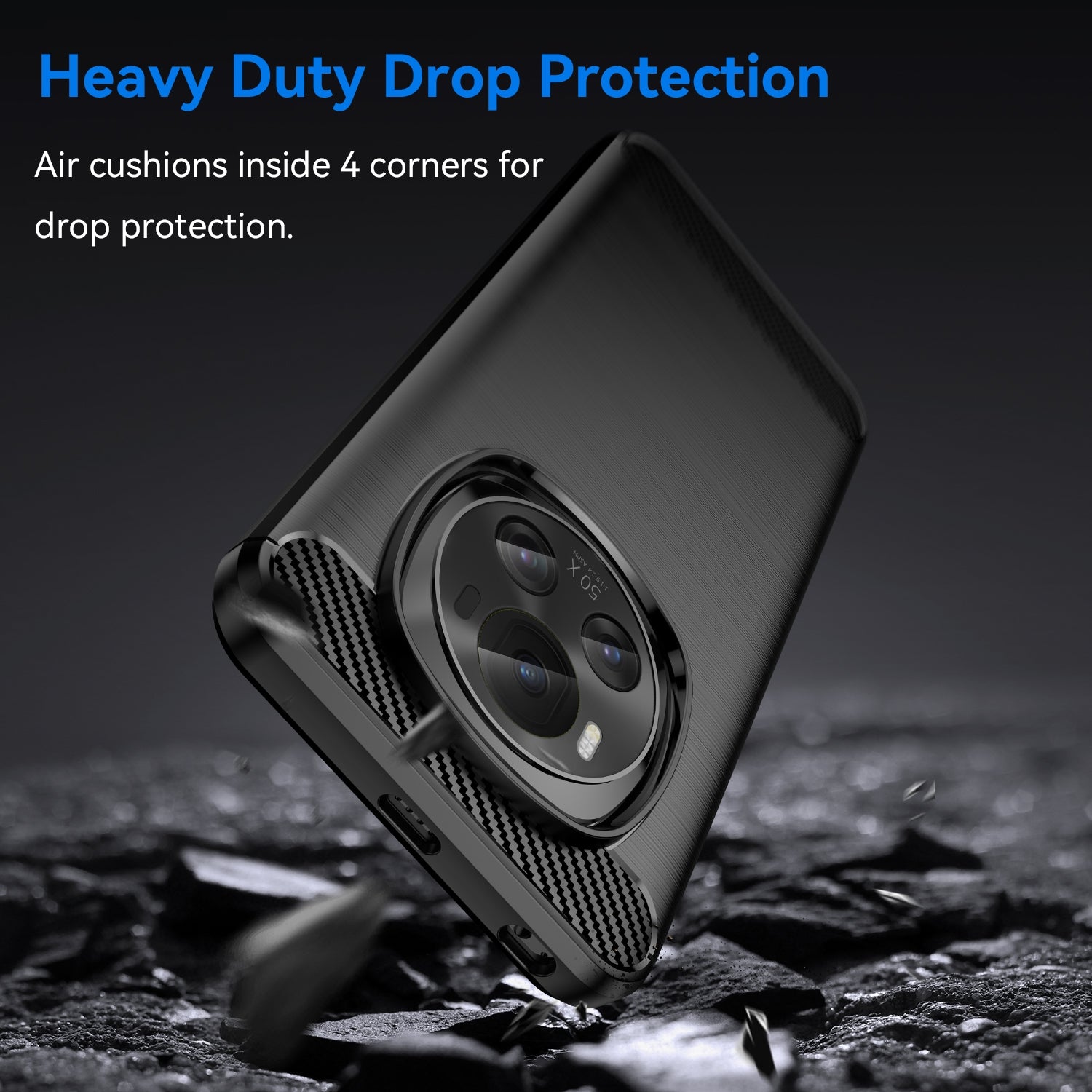 For-Honor-Magic-6-Carbon-Fiber-Brushed-Texture-TPU-Phone-Case(Black)