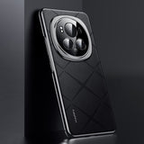 For-Honor-Magic6-Pro-Plain-Leather-PC-Phone-Case(Black)