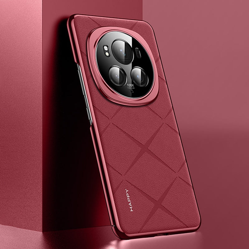 For-Honor-Magic6-Pro-Plain-Leather-PC-Phone-Case(Wine-Red)