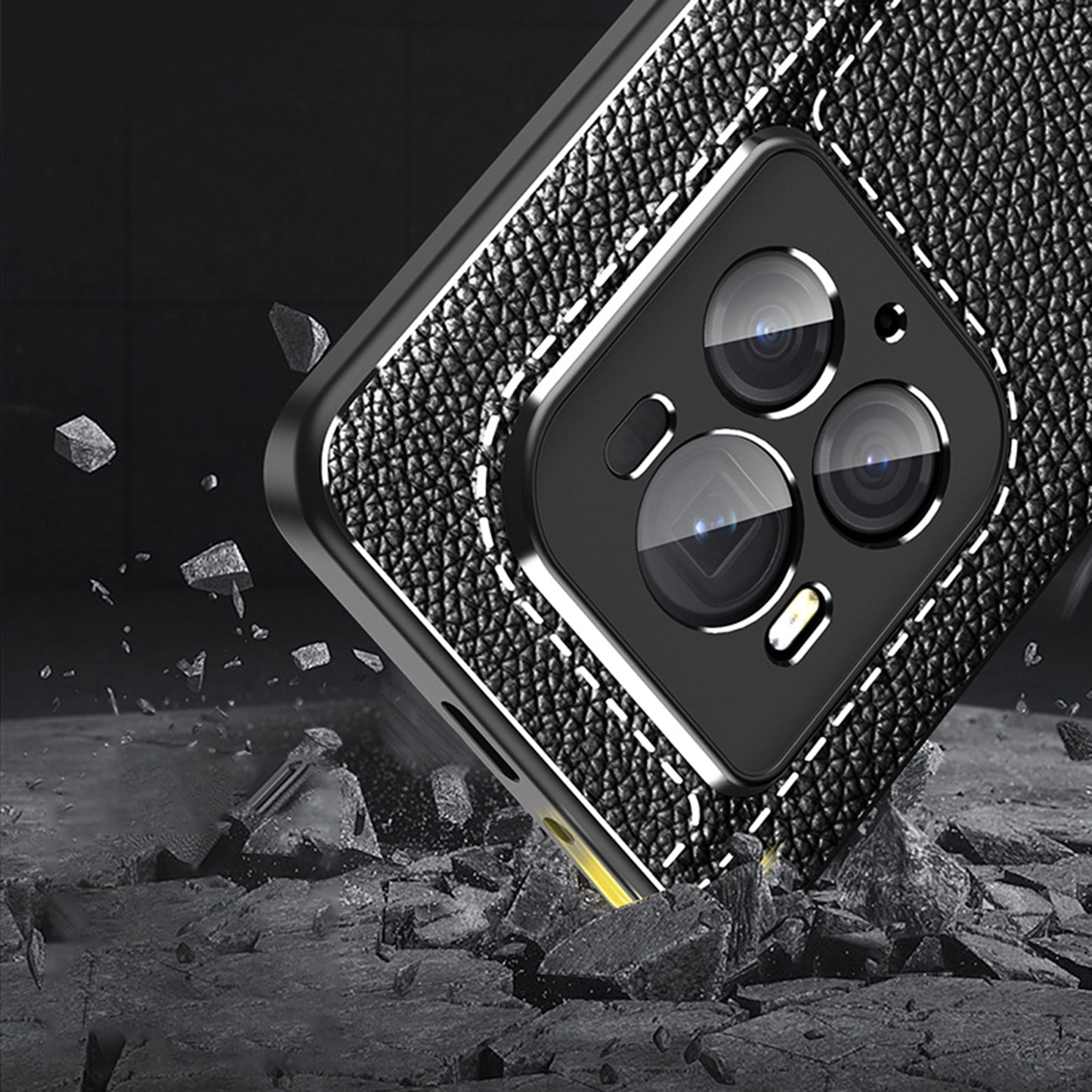 For-Honor-Magic6-Ultimate-Litchi-Texture-Shockproof-TPU-Phone-Case(Black)