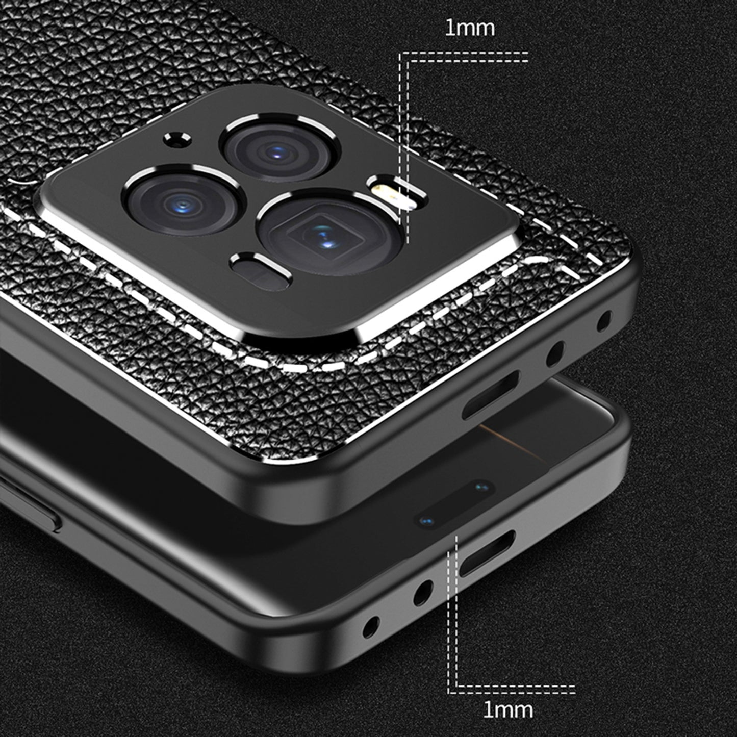 For-Honor-Magic6-Ultimate-Litchi-Texture-Shockproof-TPU-Phone-Case(Black)
