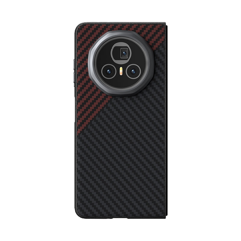 For-Honor-Magic-V3-ABEEL-C-Carbon-Fiber-Series-6D-Micro-Relief-MagSafe-Phone-Case(Black-Red)
