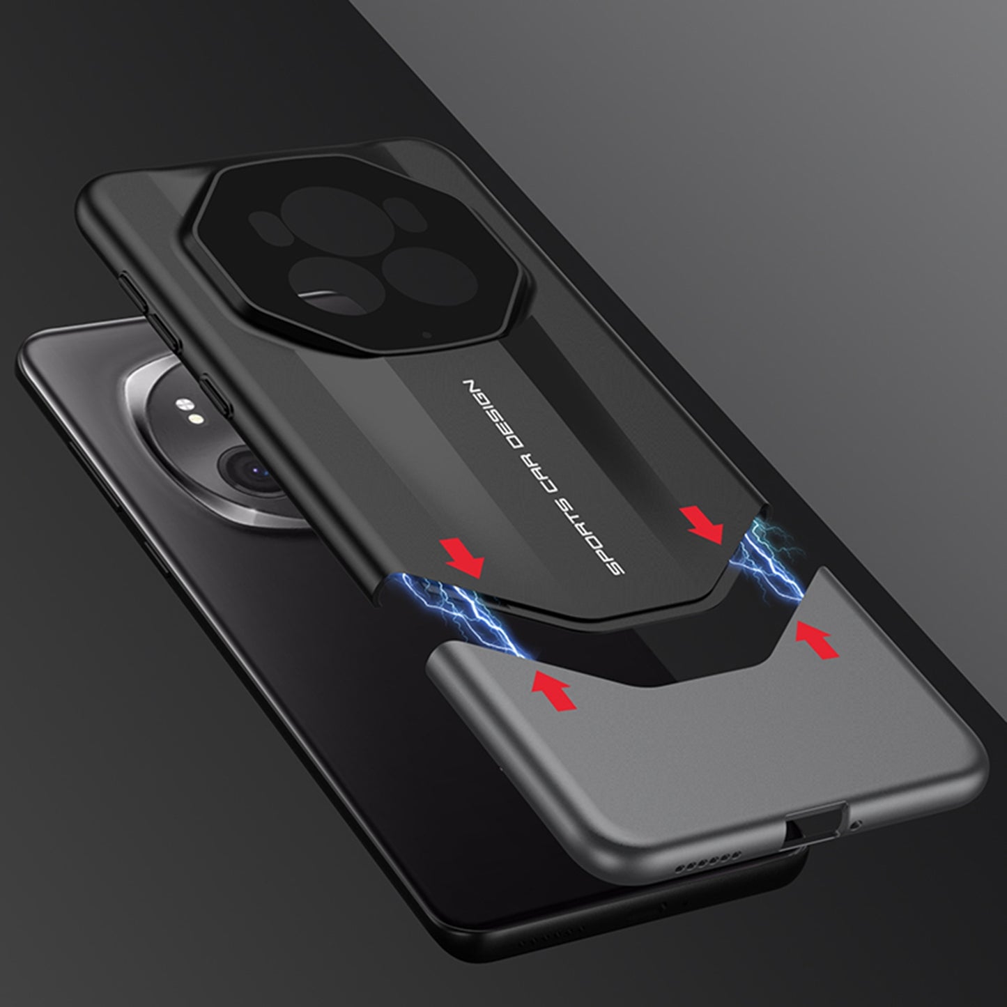 For-Honor-Magic6-Pro-GKK-Imitation-Ultimate-Design-All-inclusive-Shockproof-Phone-Case(Balck)
