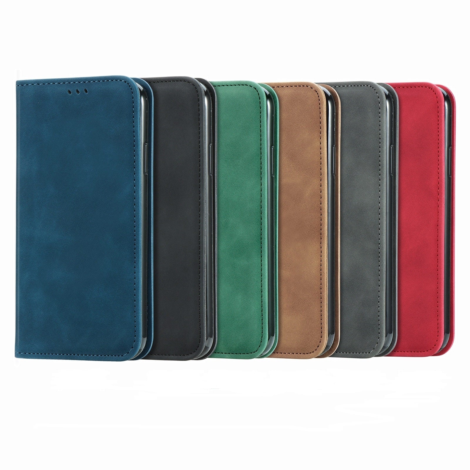 For-Honor-Magic6-Pro-Retro-Skin-Feel-Magnetic-Flip-Leather-Phone-Case(Grey)
