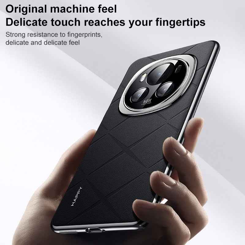 For-Honor-Magic6-Plain-Leather-PC-Phone-Case(Brown)