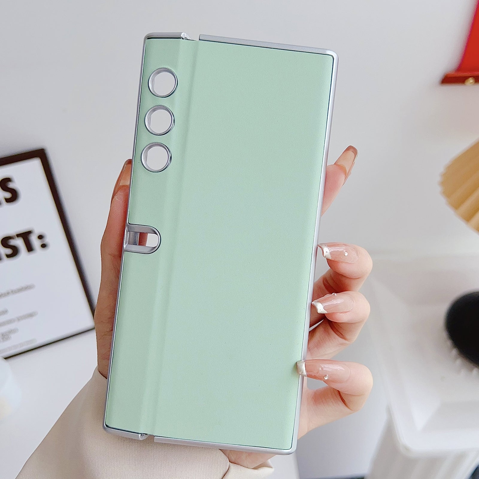 For-Honor-V-Purse-Morandi-Pearlescent-Paint-Shockproof-Phone-Case(Green)