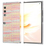For-Honor-V-Purse-Colorful-Rhombic-Texture-Transparent-Frame-PU-Phone-Case(Pink)