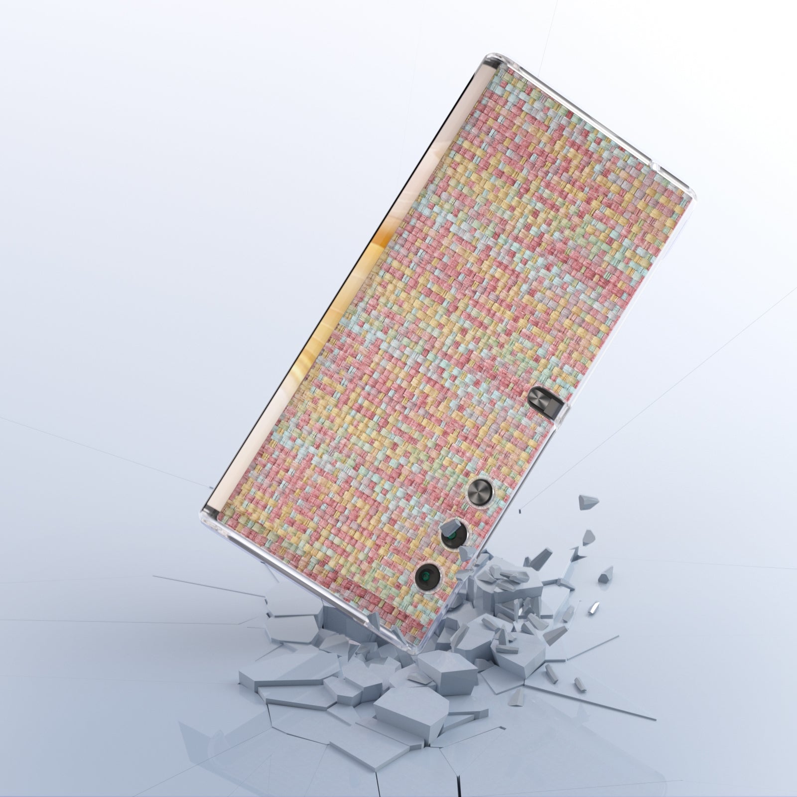 For-Honor-V-Purse-Colorful-Rhombic-Texture-Transparent-Frame-PU-Phone-Case(Pink)