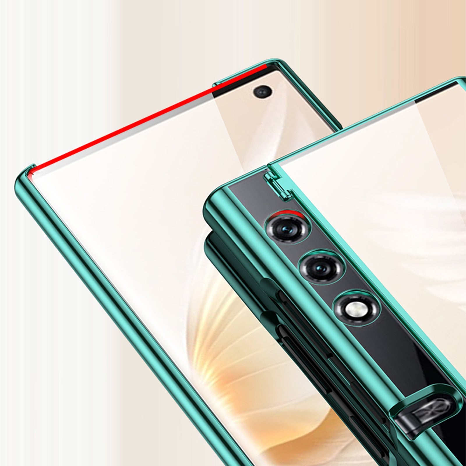 For-Honor-V-Purse-6D-Electroplating-PC-Shockproof-Phone-Case(Green)