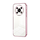 For-Honor-X30-/-X9-5G-Transparent-Plating-Fine-Hole-Phone-Case(Pink)
