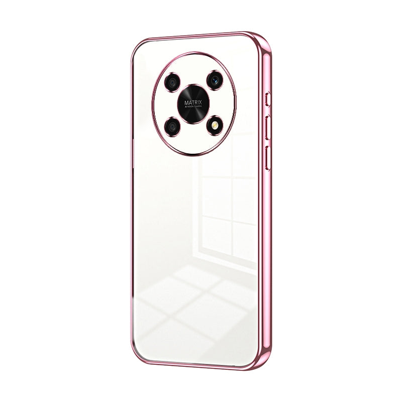 For-Honor-X30-/-X9-5G-Transparent-Plating-Fine-Hole-Phone-Case(Pink)