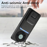 For-Honor-X30/X9-5G/Magic4-Lite-Carbon-Fiber-Card-Bag-Fold-Stand-Phone-Case(Black)