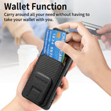 For-Honor-X30/X9-5G/Magic4-Lite-Carbon-Fiber-Card-Bag-Fold-Stand-Phone-Case(Black)