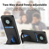 For-Honor-X30/X9-5G/Magic4-Lite-Carbon-Fiber-Card-Bag-Fold-Stand-Phone-Case(Black)