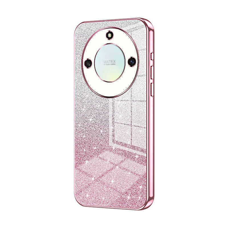 For-Honor-X40-5G-/-Magic5-Lite-/-X9a-Gradient-Glitter-Powder-Electroplated-Phone-Case(Pink)
