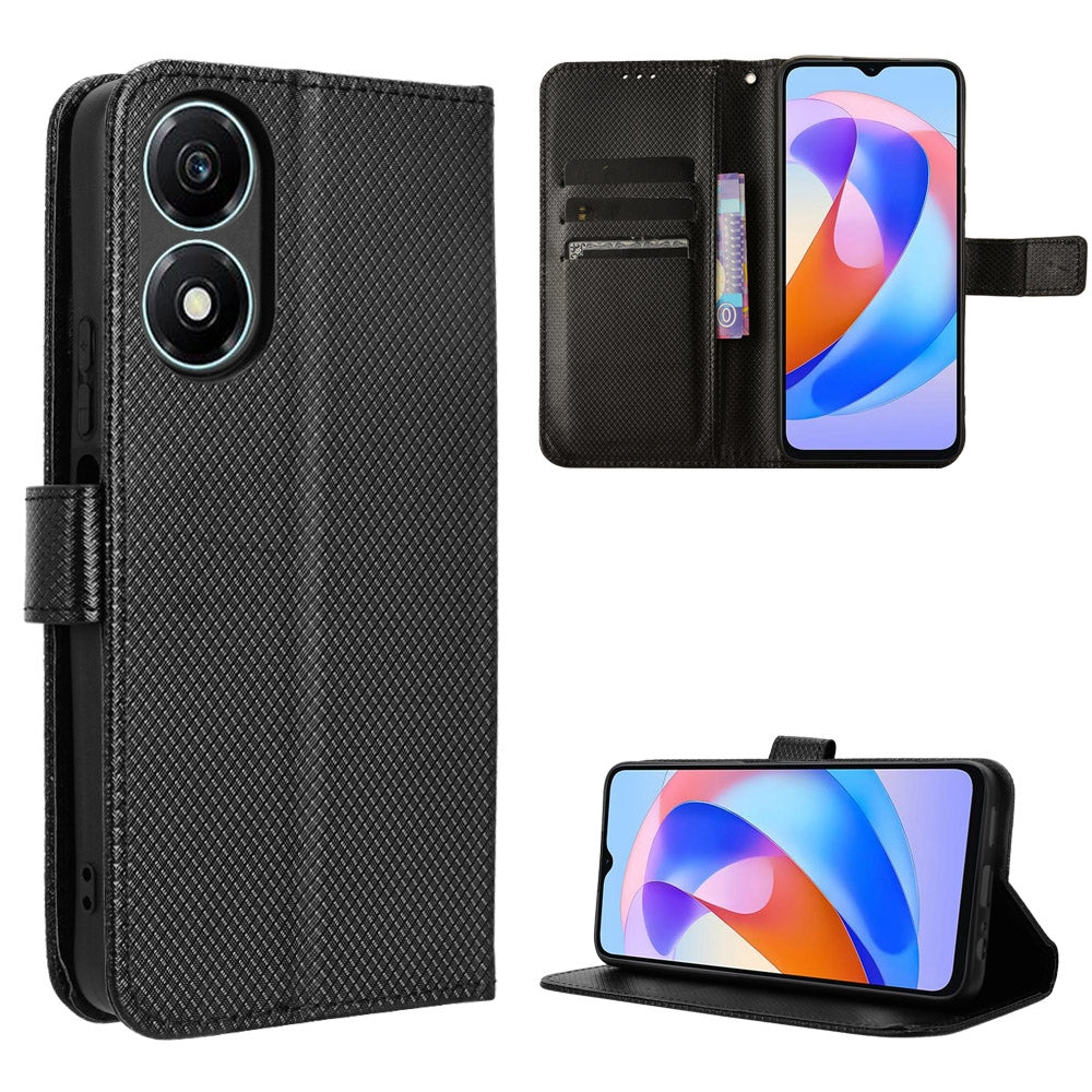For-Honor-X5-Plus-Diamond-Texture-Leather-Phone-Case(Black)