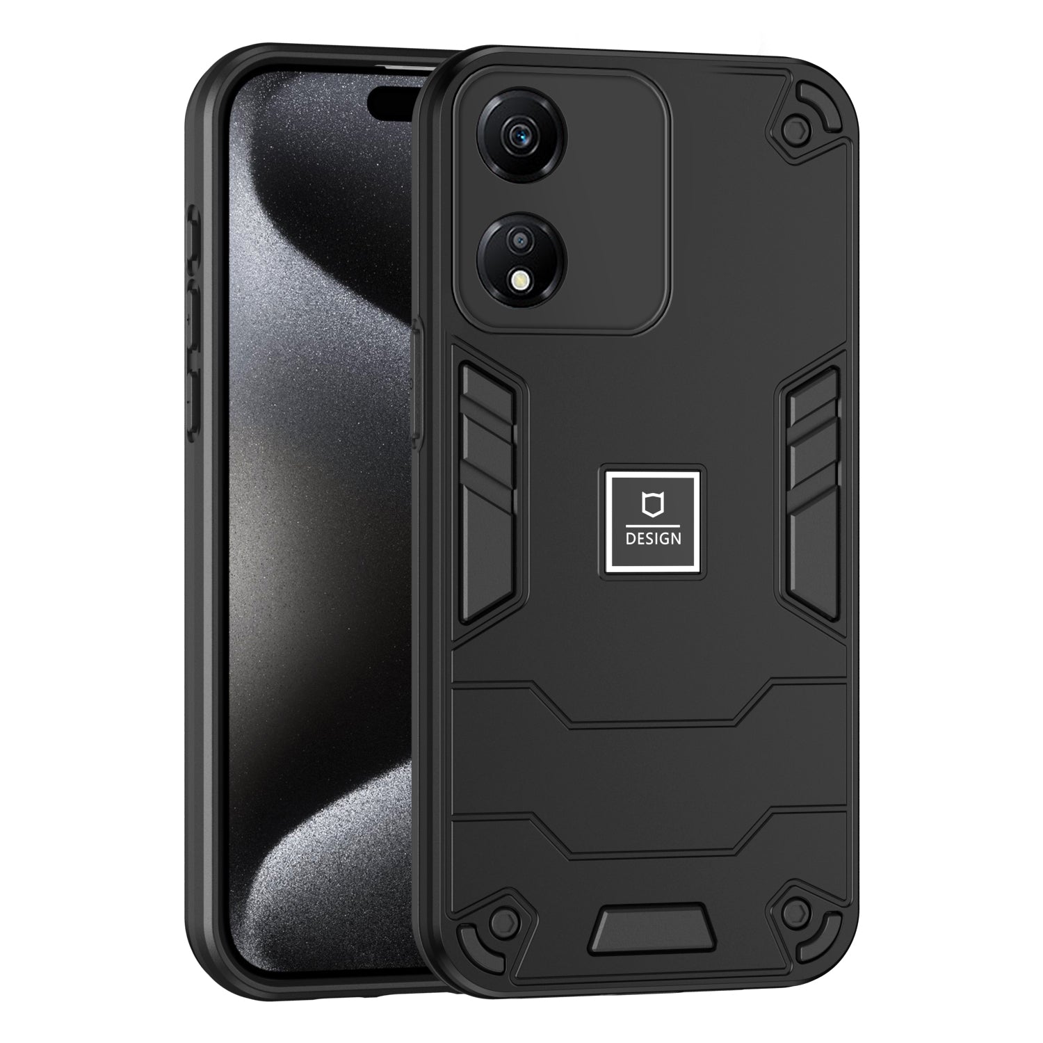 For-Honor-X5-Plus-2-in-1-Shockproof-Phone-Case(Black)