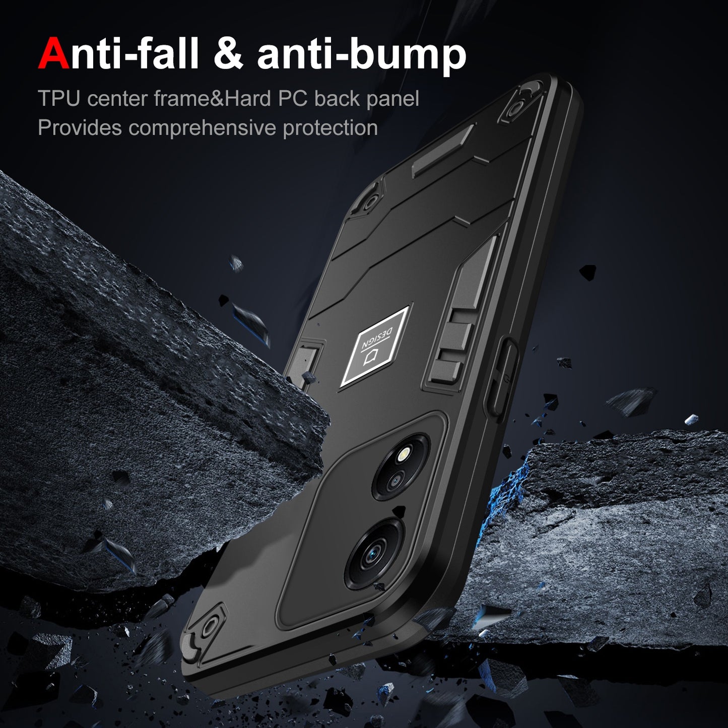 For-Honor-X5-Plus-2-in-1-Shockproof-Phone-Case(Black)