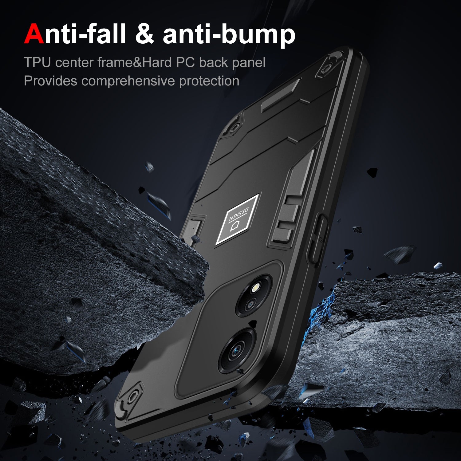 For-Honor-X5-Plus-2-in-1-Shockproof-Phone-Case(Black)