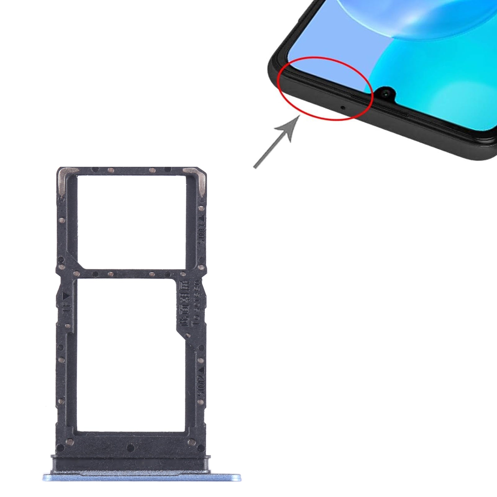 For-Honor-X5-Plus-SIM-+-SIM-/-Micro-SD-Card-Tray-(Blue)