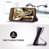 For-Honor-X50i-5G-/-90-Lite-Elephant-Head-Embossed-Phone-Leather-Case-with-Lanyard(Light-Purple)