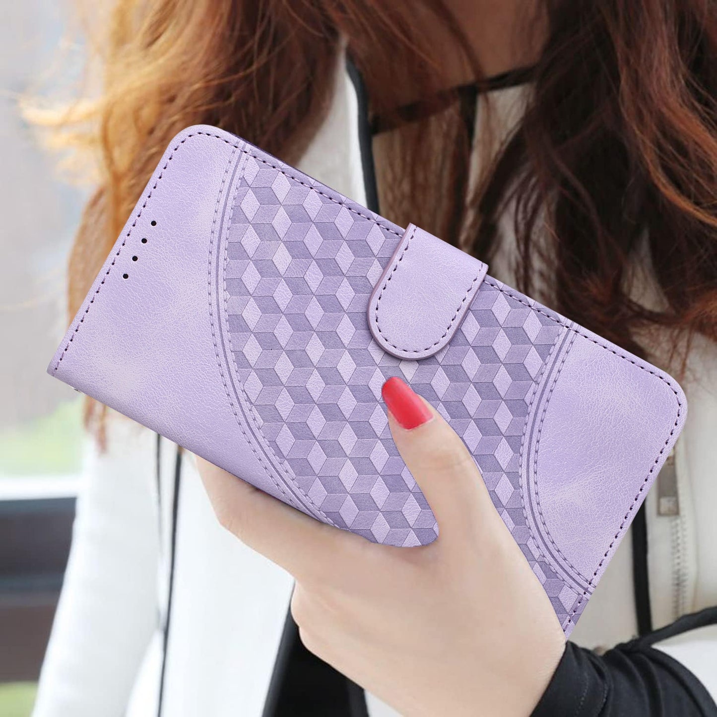For-Honor-X50i-5G-/-90-Lite-Elephant-Head-Embossed-Phone-Leather-Case-with-Lanyard(Light-Purple)