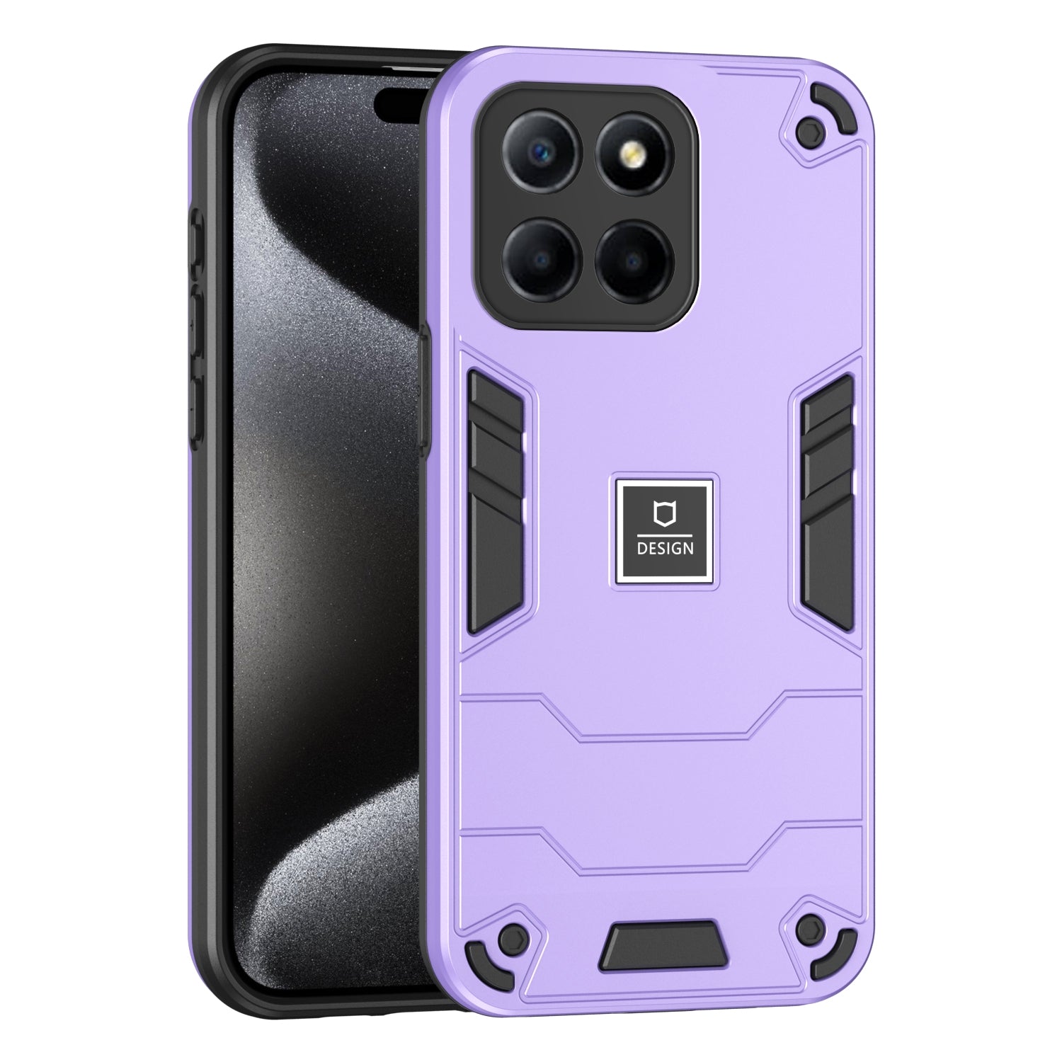 For-Honor-X6-2-in-1-Shockproof-Phone-Case(Purple)