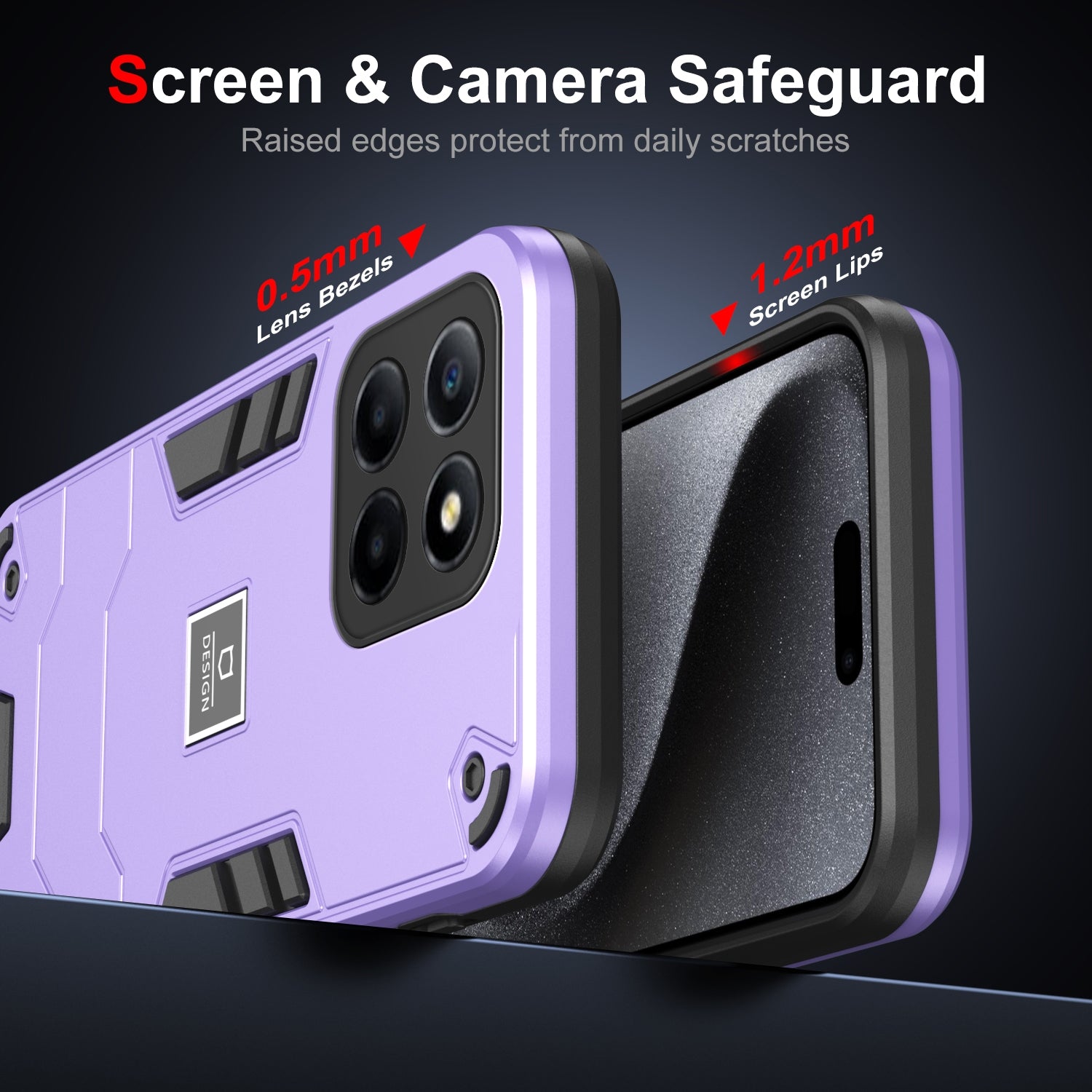For-Honor-X6-2-in-1-Shockproof-Phone-Case(Purple)