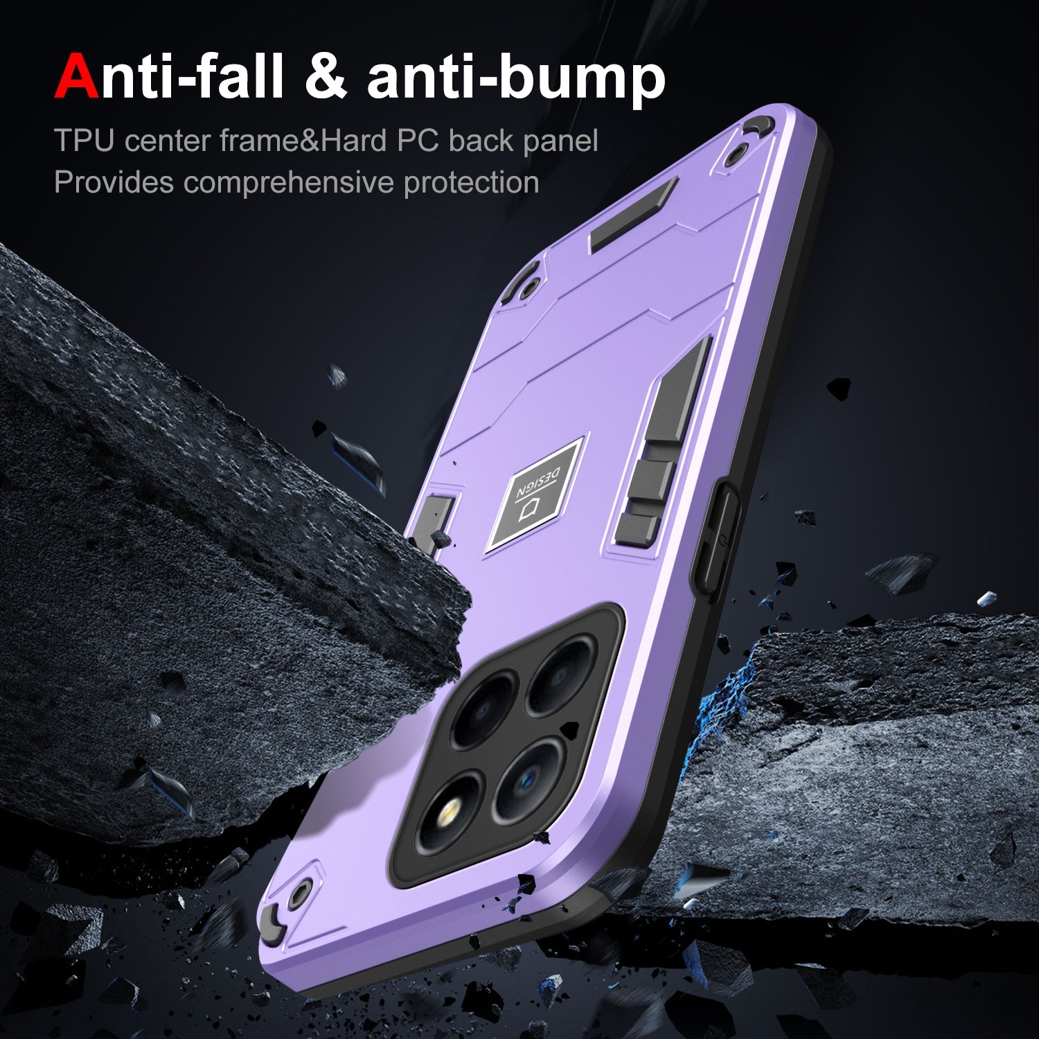 For-Honor-X6-2-in-1-Shockproof-Phone-Case(Purple)