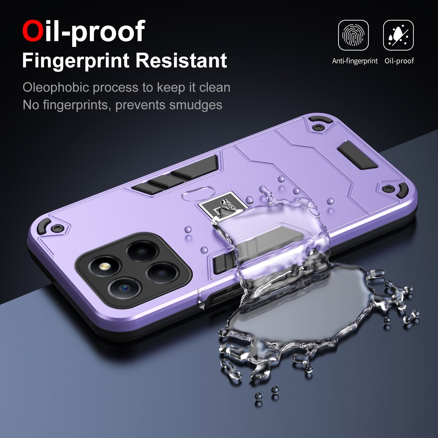 For-Honor-X6-2-in-1-Shockproof-Phone-Case(Purple)
