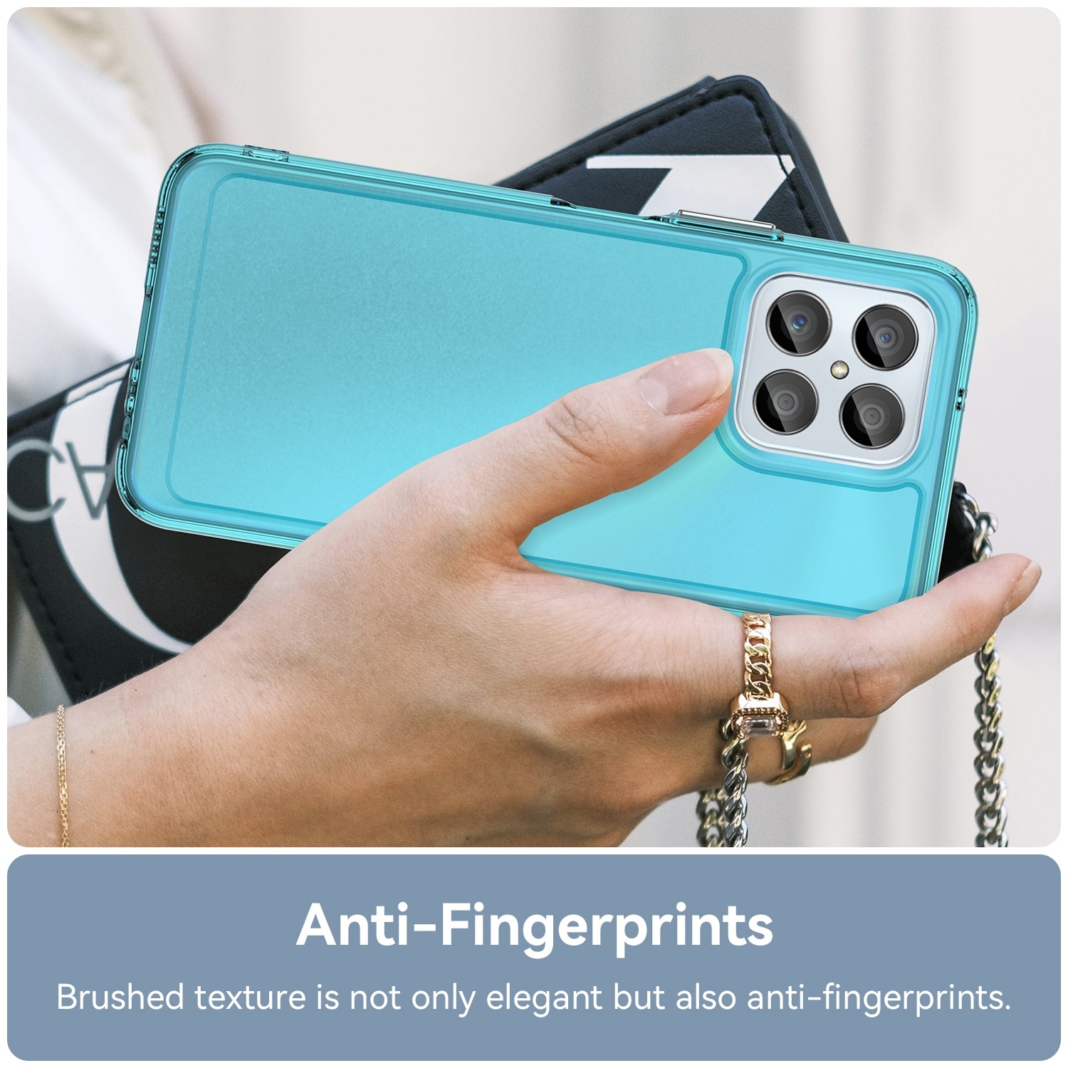 For-Honor-X6-5G-Candy-Series-TPU-Phone-Case(Transparent-Blue)