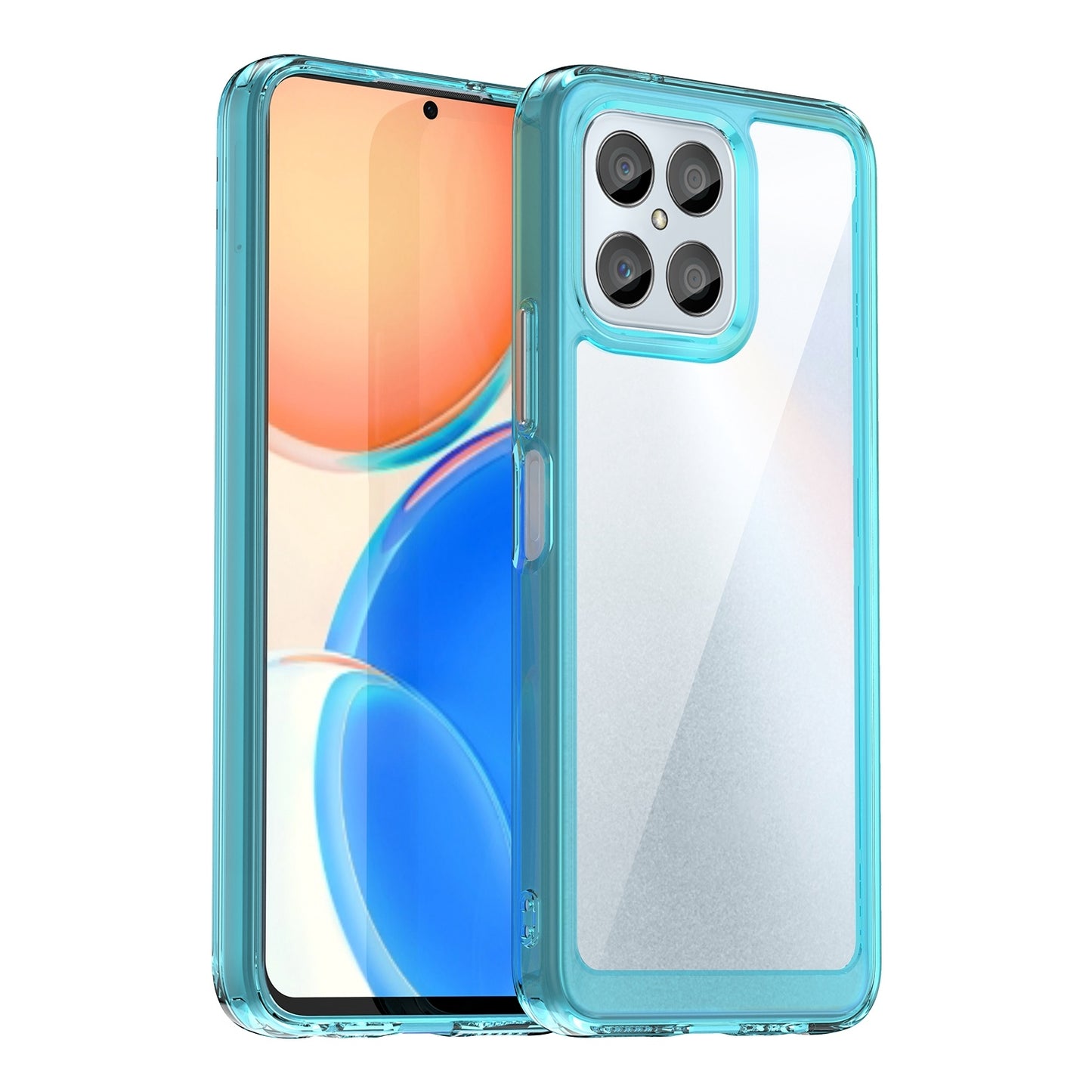 For-Honor-X6-5G-Colorful-Series-Acrylic-Hybrid-TPU-Phone-Case(Transparent-Blue)