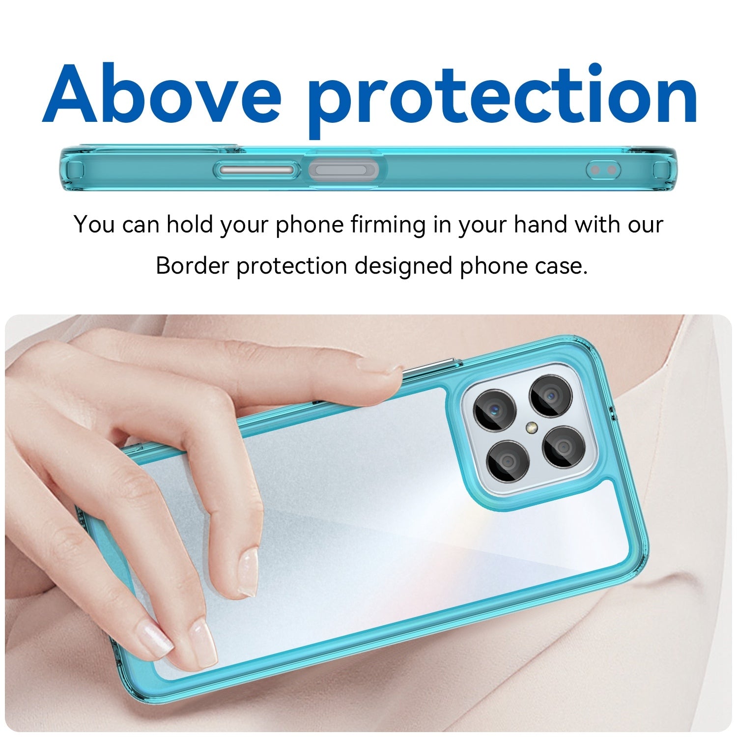 For-Honor-X6-5G-Colorful-Series-Acrylic-Hybrid-TPU-Phone-Case(Transparent-Blue)