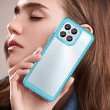 For-Honor-X6-5G-Colorful-Series-Acrylic-Hybrid-TPU-Phone-Case(Transparent-Blue)