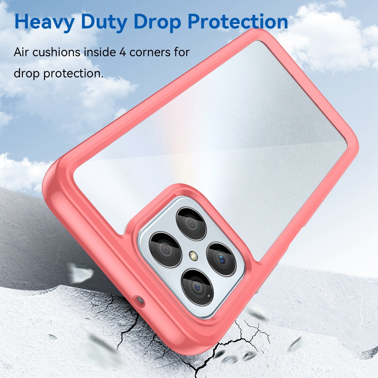 For-Honor-X6-5G-Colorful-Series-Acrylic-Hybrid-TPU-Phone-Case(Red)