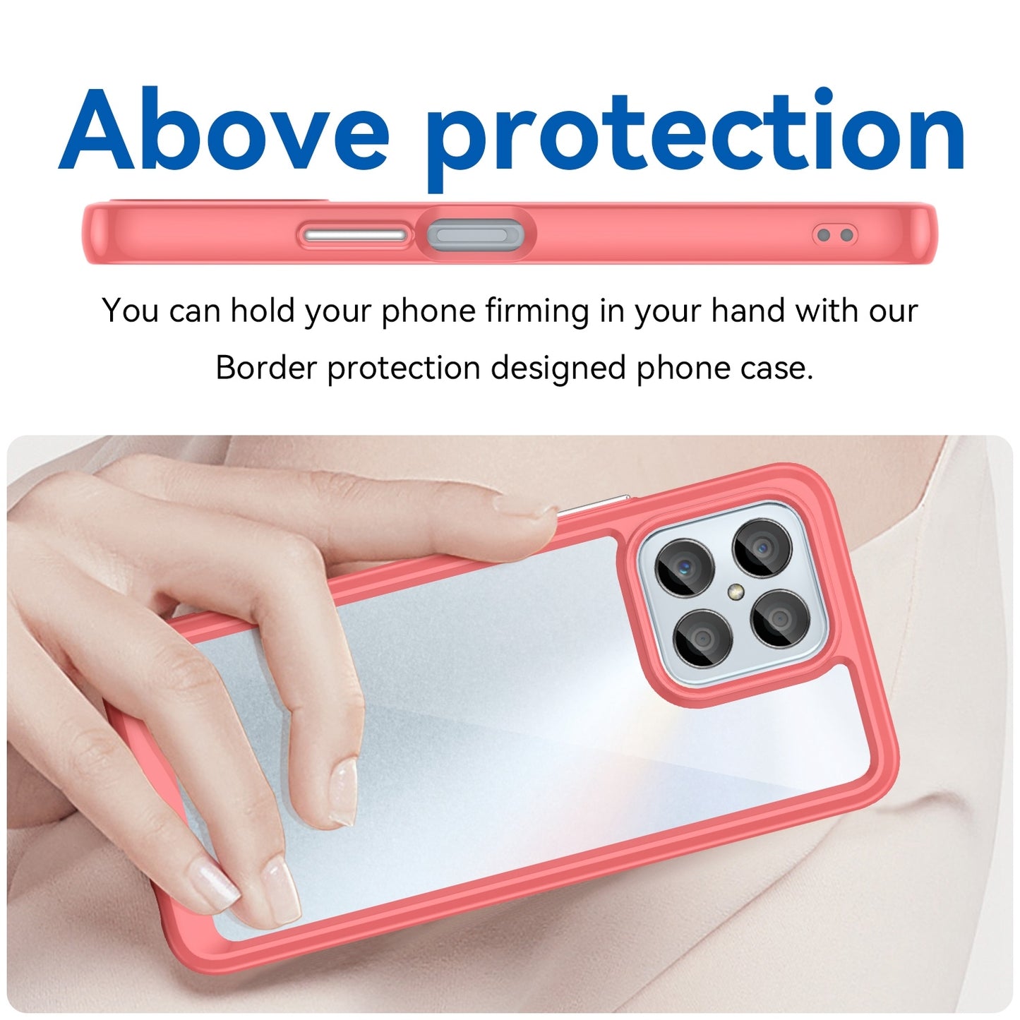 For-Honor-X6-5G-Colorful-Series-Acrylic-Hybrid-TPU-Phone-Case(Red)