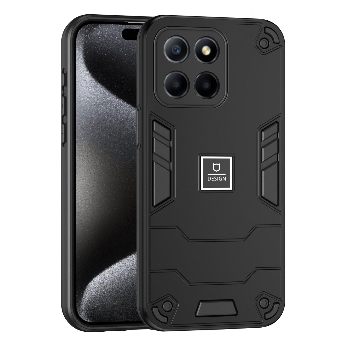 For-Honor-X6-2-in-1-Shockproof-Phone-Case(Black)