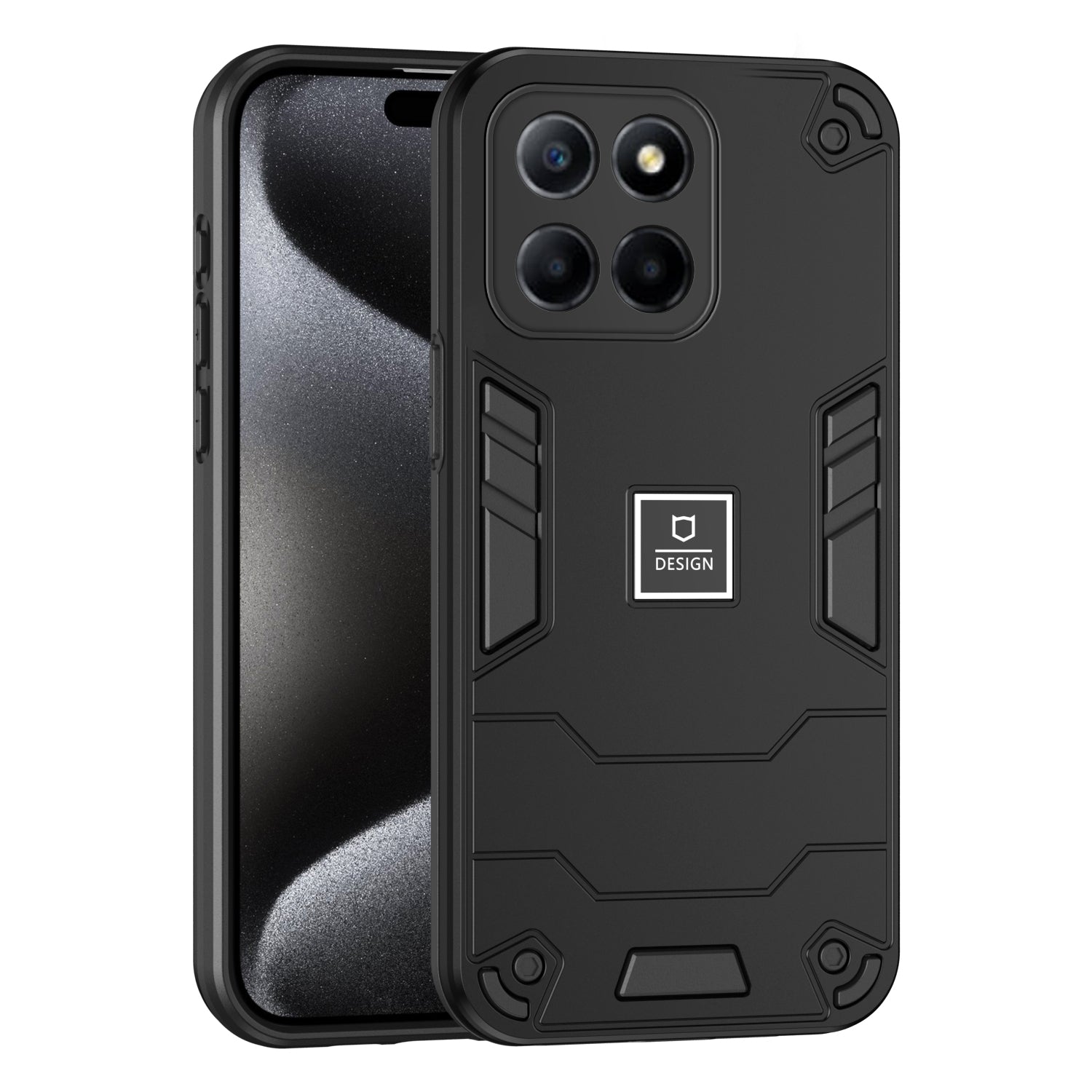 For-Honor-X6-2-in-1-Shockproof-Phone-Case(Black)