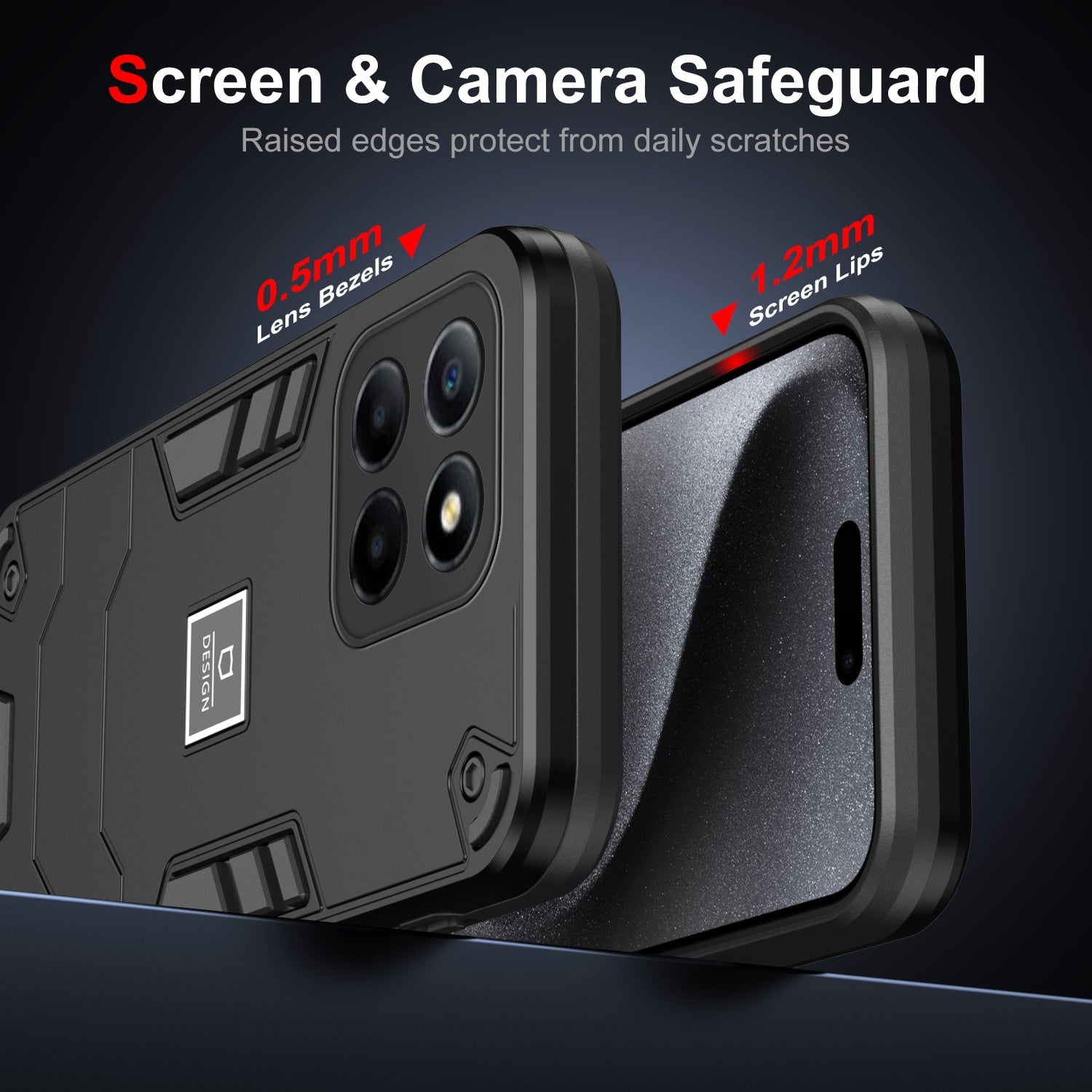 For-Honor-X6-2-in-1-Shockproof-Phone-Case(Black)