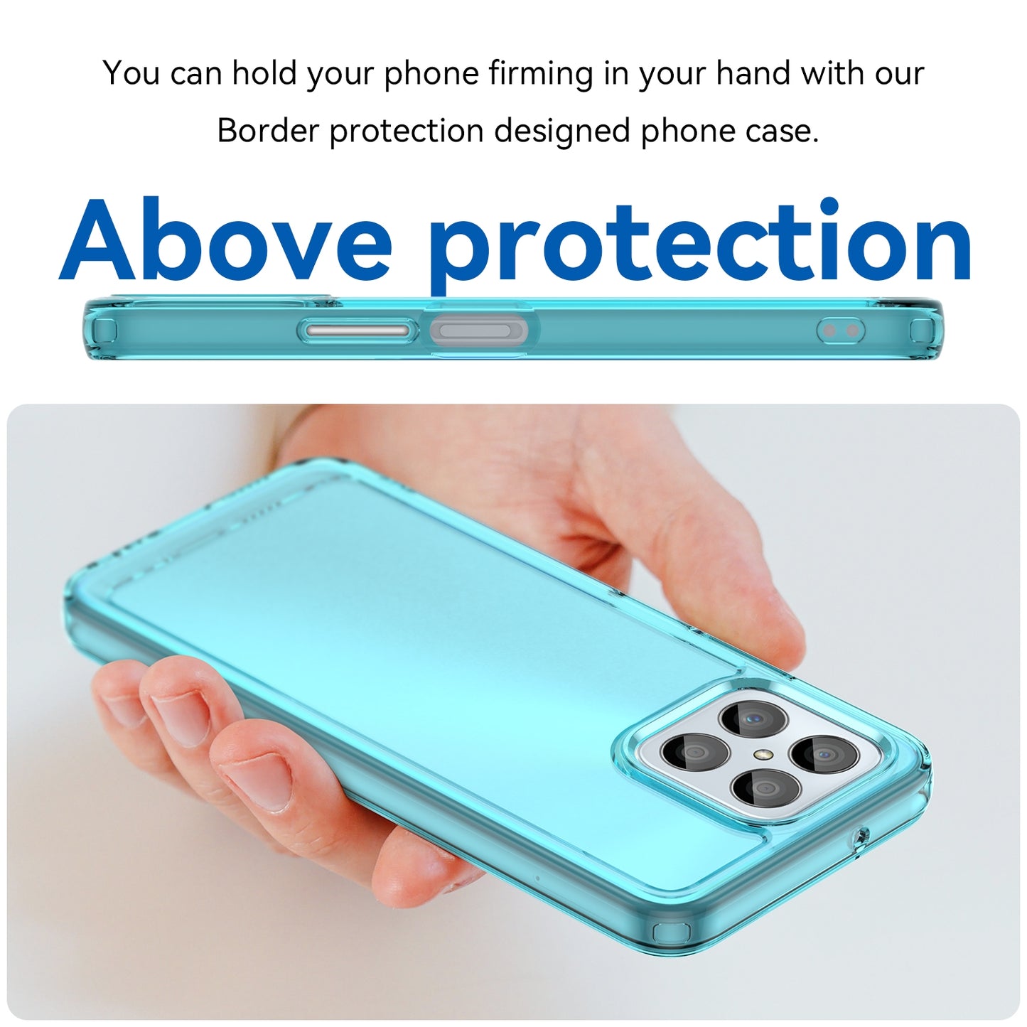 For-Honor-X6-4G-Candy-Series-TPU-Phone-Case(Transparent-Blue)