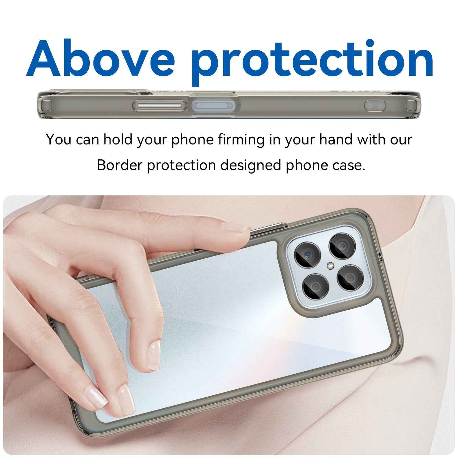 For-Honor-X6-5G-Colorful-Series-Acrylic-Hybrid-TPU-Phone-Case(Transparent-Grey)