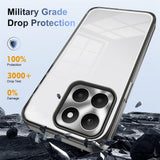 For-Honor-X6a-Anti-slip-Clear-Acrylic-Hybrid-TPU-Phone-Case(Black)