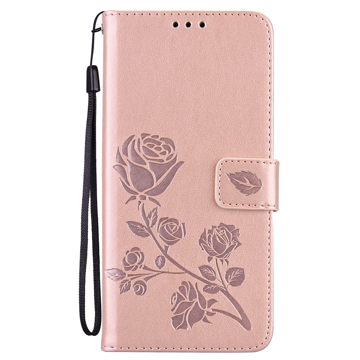 For-Honor-X6a-Rose-Embossed-Flip-PU-Leather-Phone-Case(Rose-Gold)