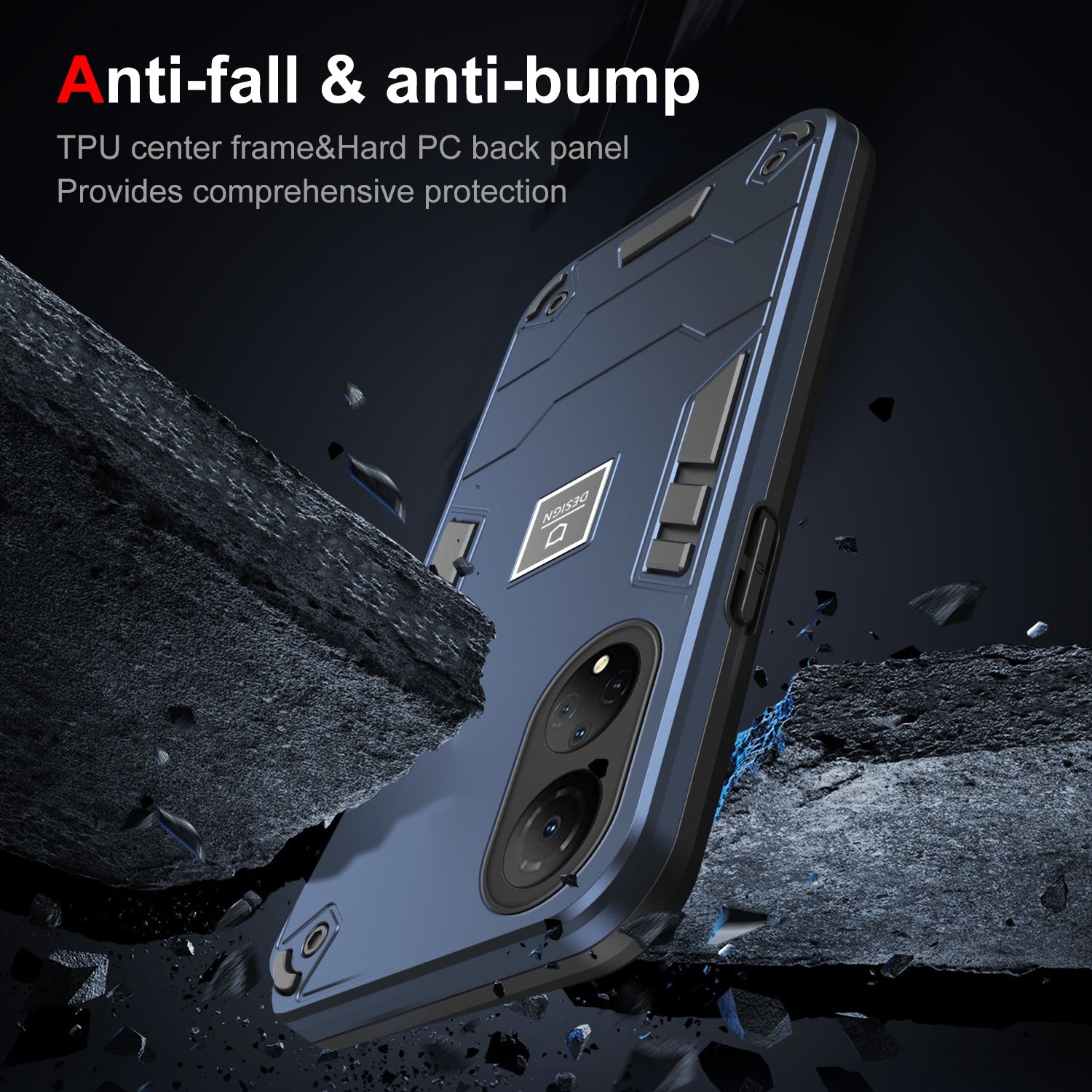 For-Honor-X7-2-in-1-Shockproof-Phone-Case(Blue)