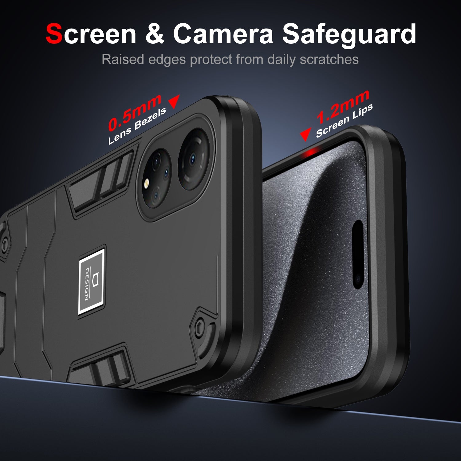 For-Honor-X7-2-in-1-Shockproof-Phone-Case(Black)