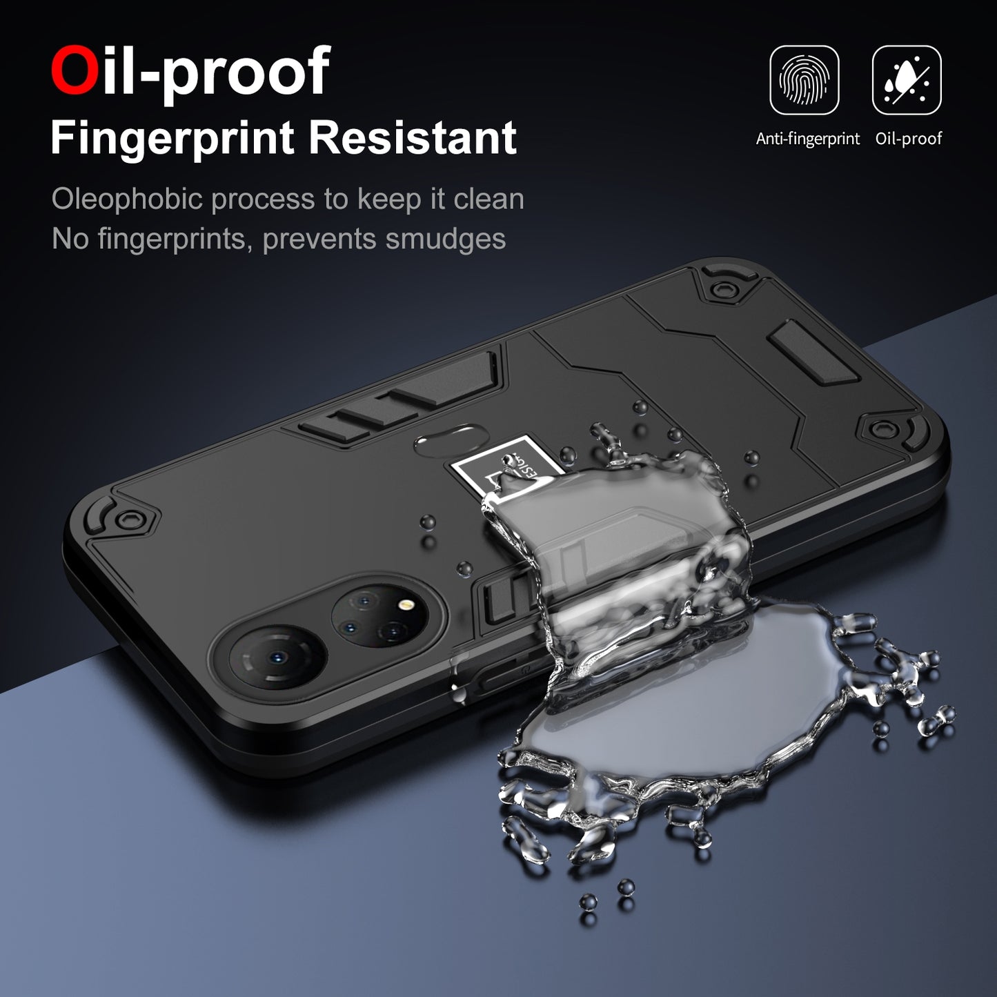 For-Honor-X7-2-in-1-Shockproof-Phone-Case(Black)