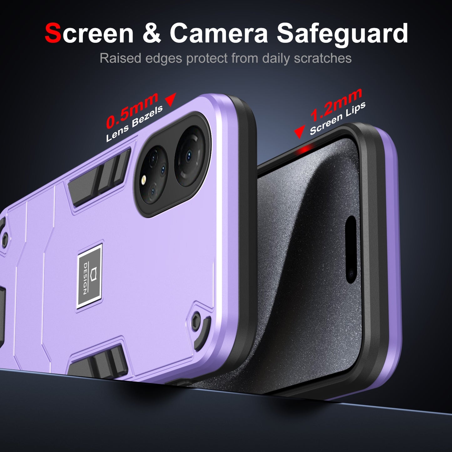 For-Honor-X7-2-in-1-Shockproof-Phone-Case(Purple)