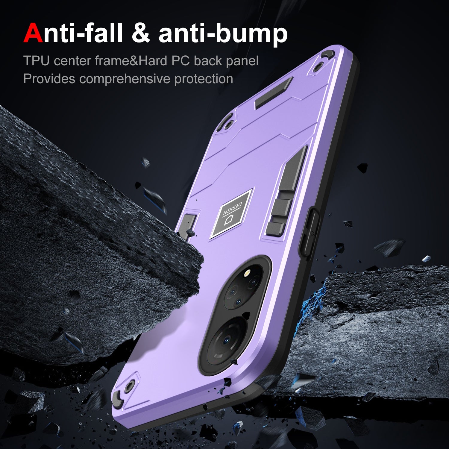 For-Honor-X7-2-in-1-Shockproof-Phone-Case(Purple)
