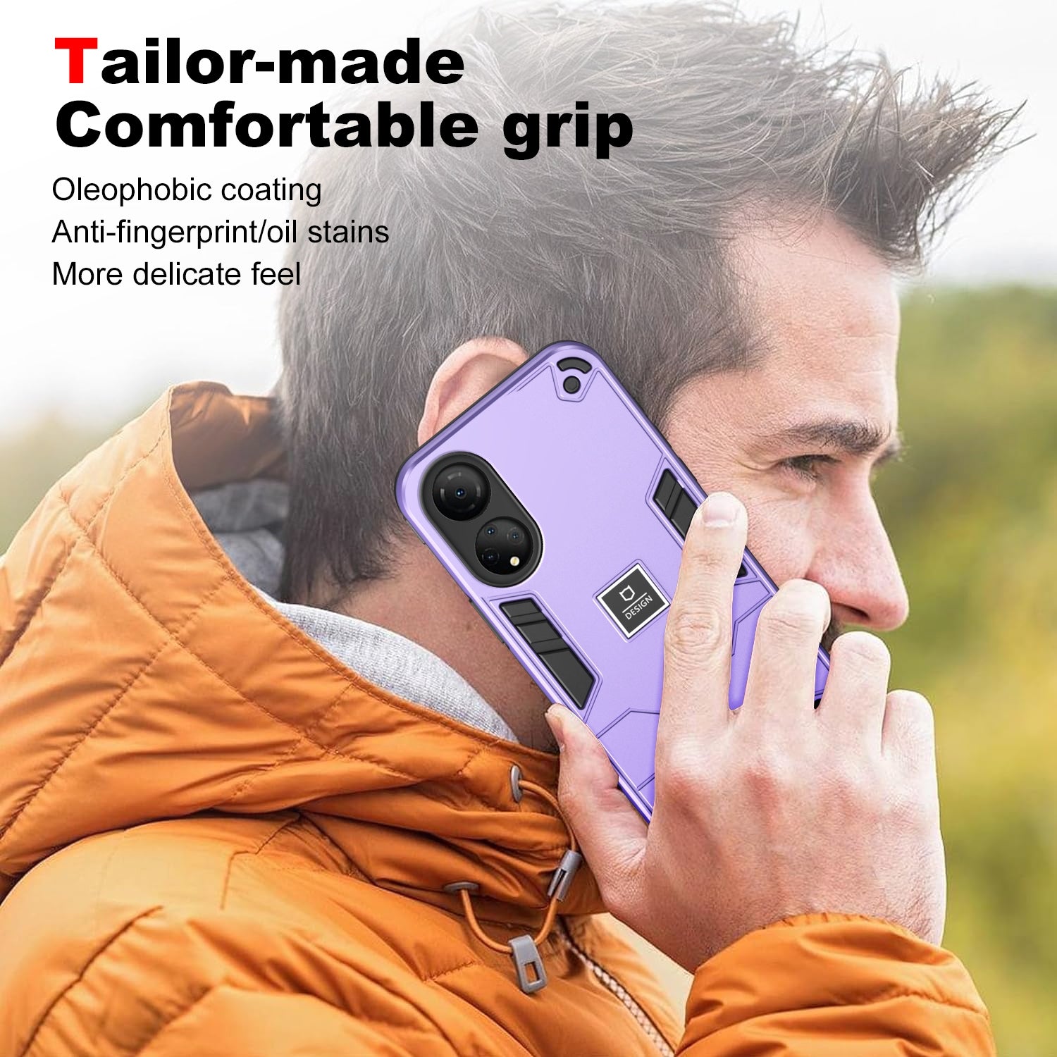 For-Honor-X7-2-in-1-Shockproof-Phone-Case(Purple)